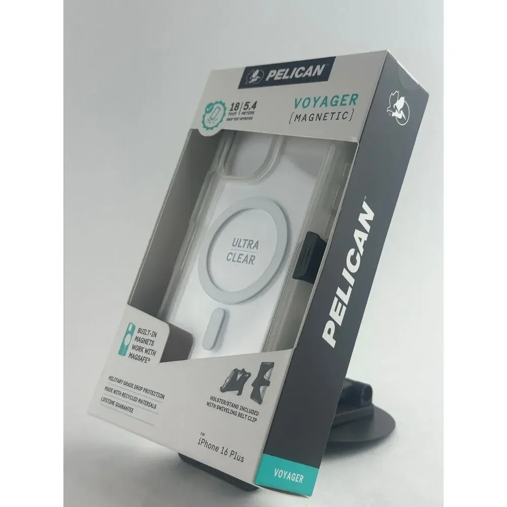Pelican Voyager Magnetic iPhone 16 Plus Ultra Clear MagSafe Case NWT